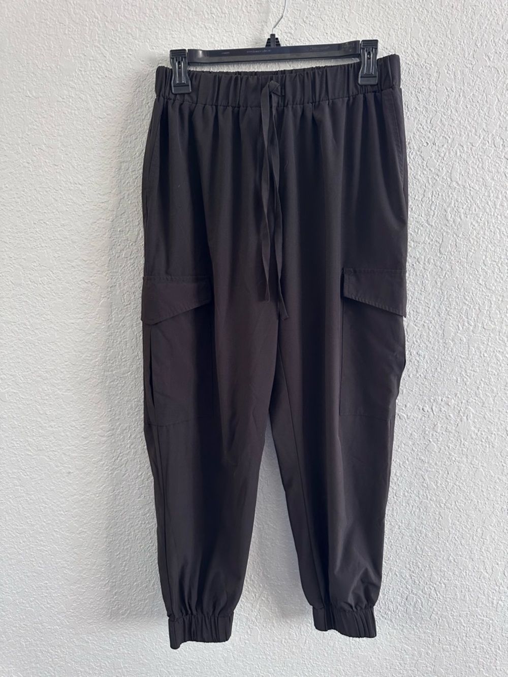 SOHO Apparel Cargo Jogger Pants Medium Black Elastic Waist Athleisure Lounge